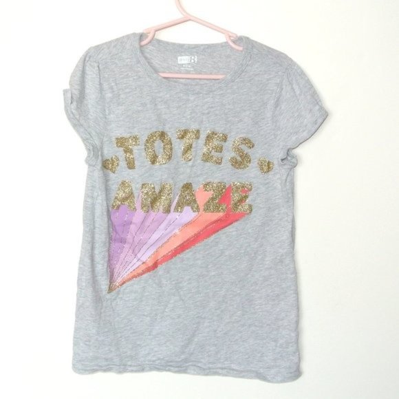 Crazy 8 Gray Glitter Tee Totes Amaze 7 8 Years - Picture 1 of 3
